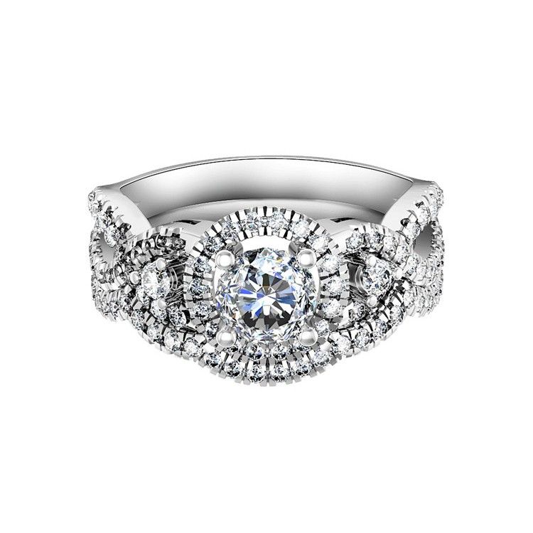 Superbe Bague De Mariée En Argent Sterling 925 Sertie De Diamants Sona Et Incrustés De CZ