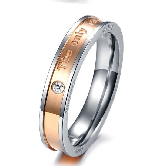 Superbe Bague En Titane D'amant "have Mutual Affinity" (prix Pour Une Paire)