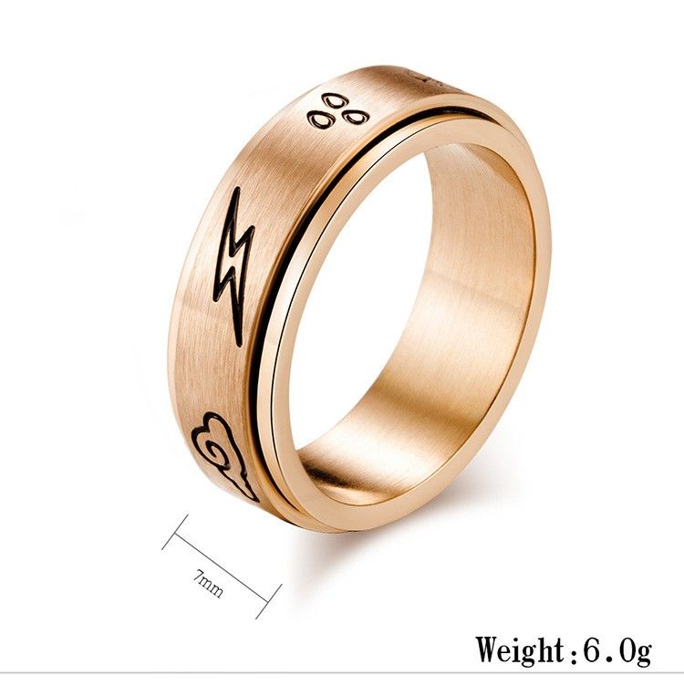 Symboles Naturels Et Météorologiques Bague Homme En Acier Titane Rotatif Bague Femme