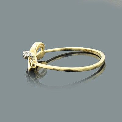 Thin Ladies Diamond Infinity Ring 10k Bijoux En Or