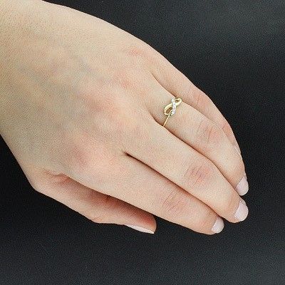 Thin Ladies Diamond Infinity Ring 10k Bijoux En Or