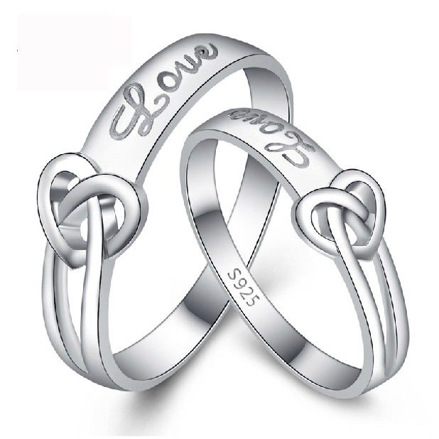 Tie The Knot Femme Anneaux De Couple En Argent 925