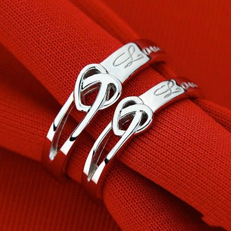 Tie The Knot Femme Anneaux De Couple En Argent 925