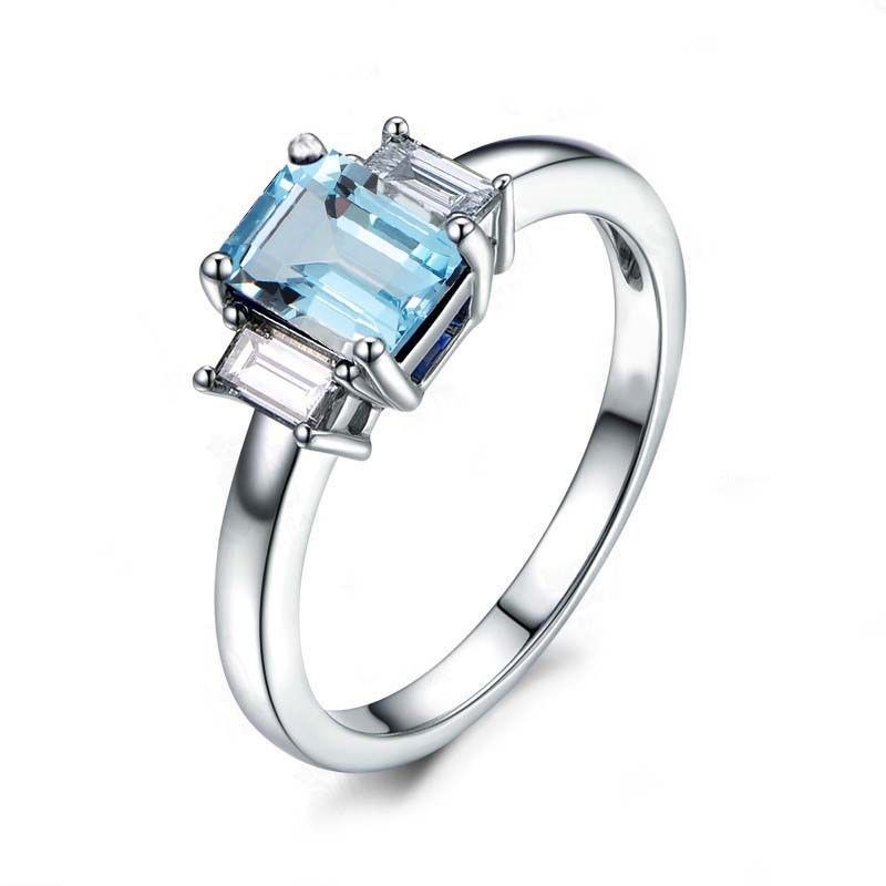 Topaz S925 Bague De Mariage En Argent Sterling Avec Bague De Promesse Personnalisée Pour Elle