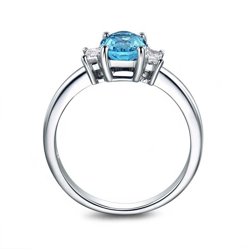 Topaz S925 Bague De Mariage En Argent Sterling Avec Bague De Promesse Personnalisée Pour Elle