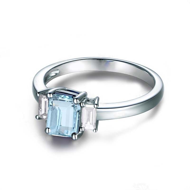 Topaz S925 Bague De Mariage En Argent Sterling Avec Bague De Promesse Personnalisée Pour Elle