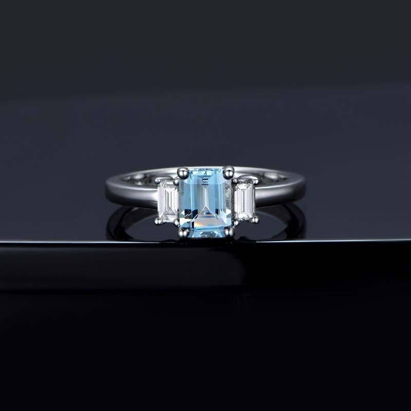 Topaz S925 Bague De Mariage En Argent Sterling Avec Bague De Promesse Personnalisée Pour Elle