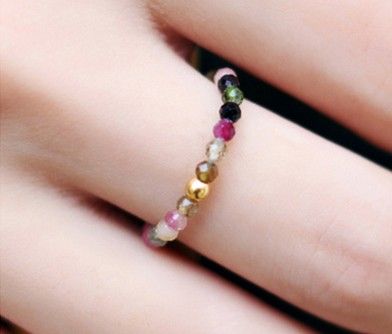 Tourmaline Et Perle D'or Bague Pour Femme En Or 999 Avec Pierres Précieuses Colorées