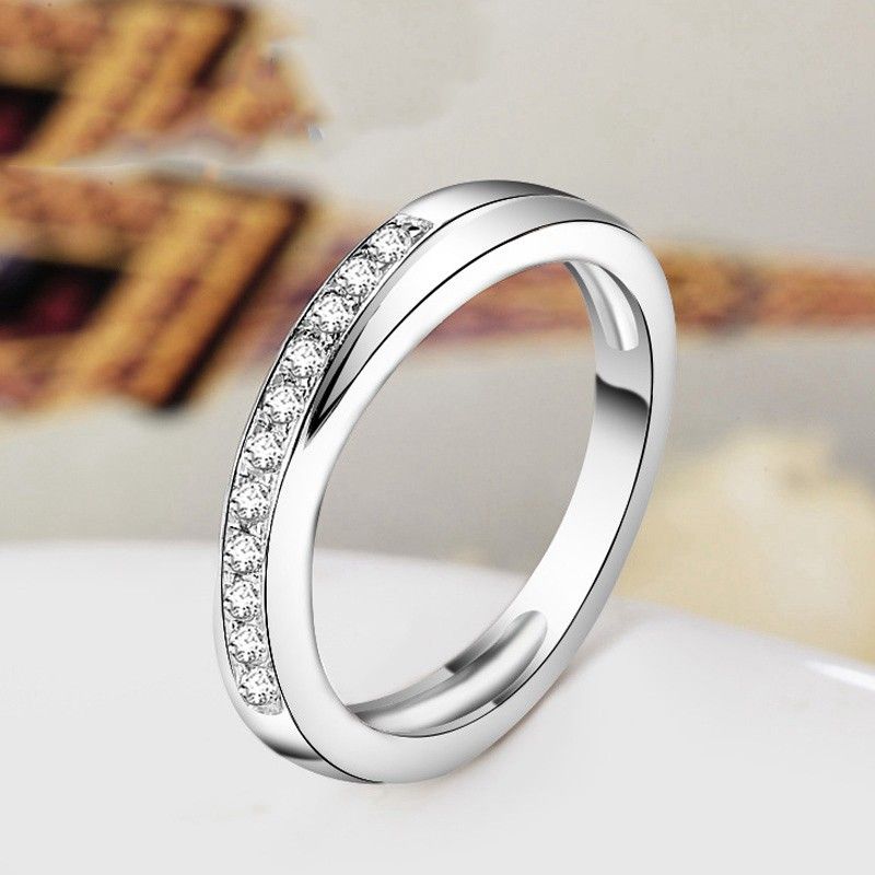 Version Coréenne De La Bague De Fiançailles CZ Incrustée En Argent Sterling 925 Creative