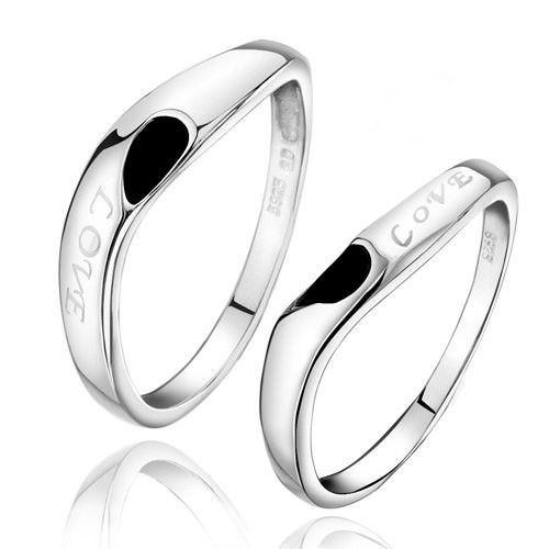 Version Coréenne Des Anneaux De Couple En Argent "forever Love" Soulmate 925