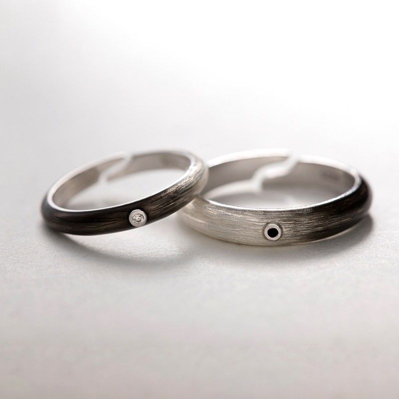 Vivre Avec Vous Pour Toujours S925 Anneaux De Couple Ajustables Pour Amoureux En Argent Sterling