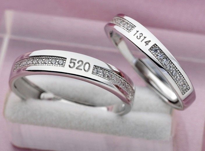 Vows Of Love 1314520 S925 Anneaux De Couple Réglables Pour Amoureux En Argent Sterling