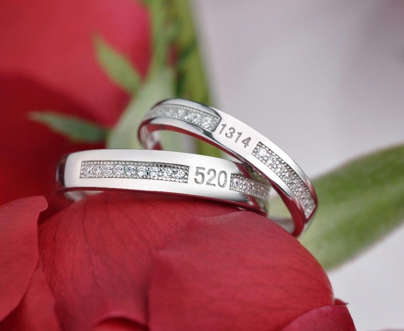 Vows Of Love 1314520 S925 Anneaux De Couple Réglables Pour Amoureux En Argent Sterling