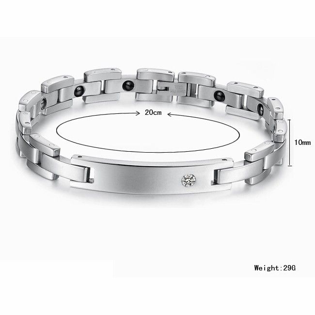 Bracelet D'amant En Titane De Style Chaîne De Piste Couleur Argent (prix Pour Une Paire)