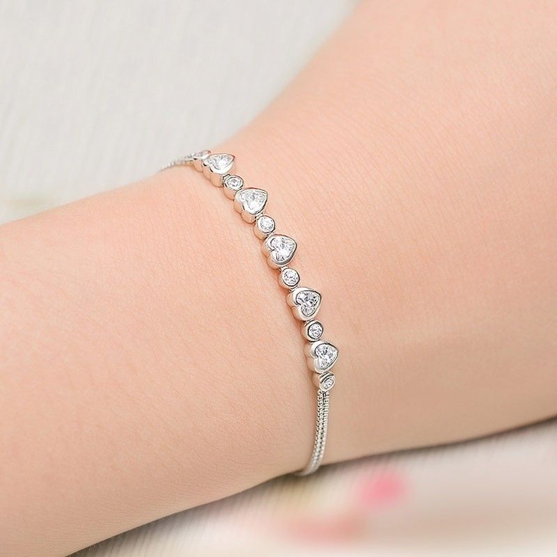 Bracelet En Argent Sterling 925 Avec Affinité Mutuelle Et Simplicité Élégante