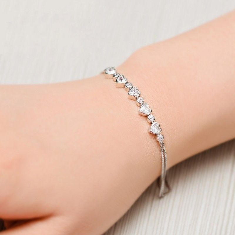 Bracelet En Argent Sterling 925 Avec Affinité Mutuelle Et Simplicité Élégante