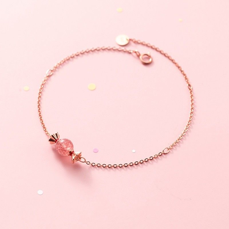 Bracelet À Breloques En Bonbon Mignon Pour Femme En Argent Sterling