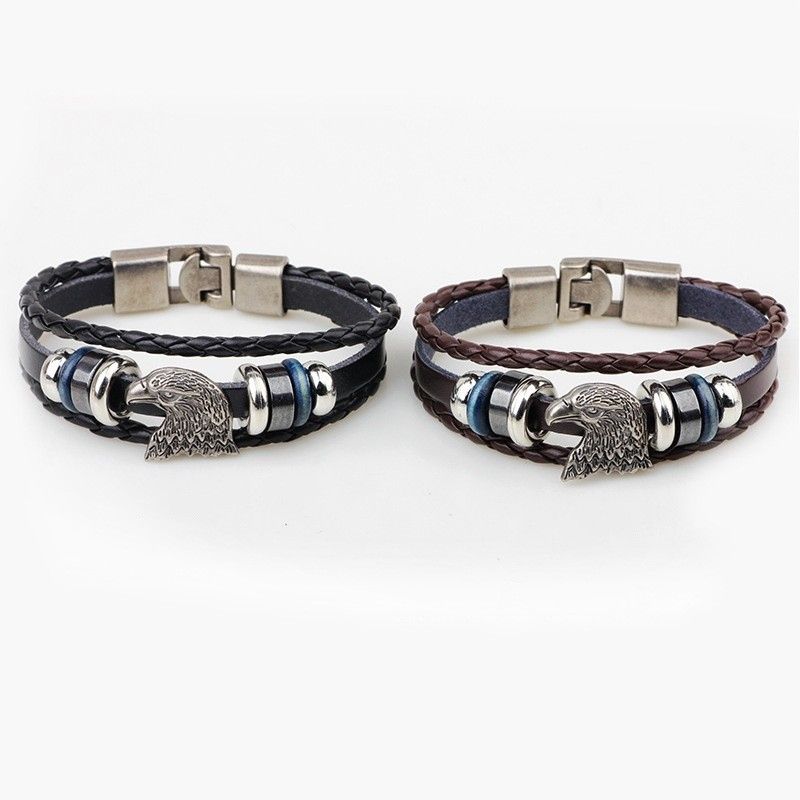 Bracelet De Ceinture En Cuir À Breloque Aigle Pour Homme