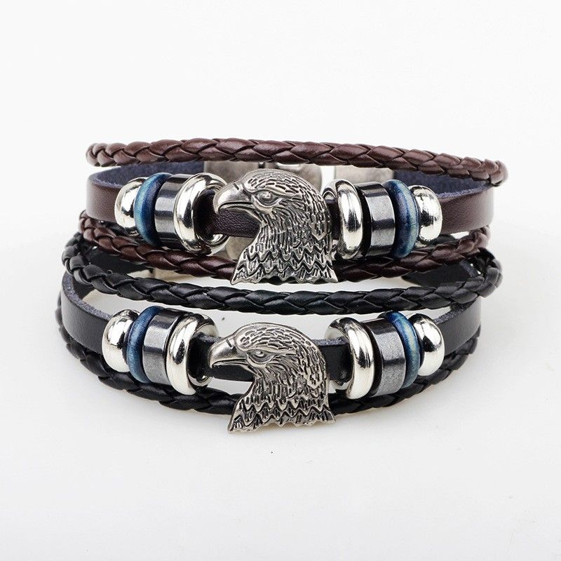 Bracelet De Ceinture En Cuir À Breloque Aigle Pour Homme