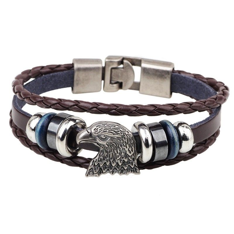 Bracelet De Ceinture En Cuir À Breloque Aigle Pour Homme