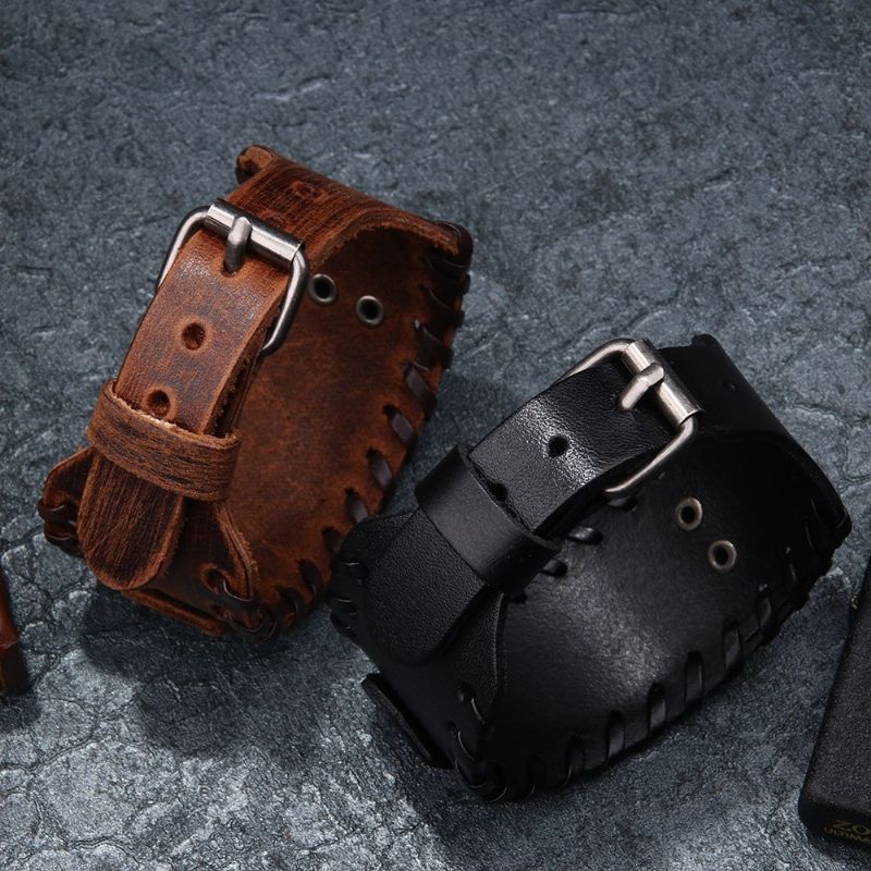 Bracelet De Ceinture En Cuir De Vache À Breloque Griffe D'ours Unique Pour Homme