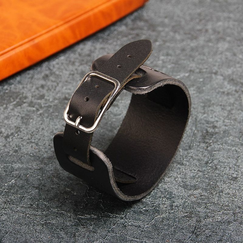 Bracelet De Ceinture En Cuir De Vache Loup Unique Pour Homme