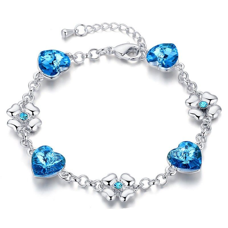 Bracelet En Forme De Coeur En Cristal Scintillant Classique Pur Esthétique