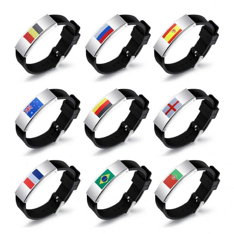 Bracelet Pour Homme En Silicone De La Personnalité Du Pays De Football De La Coupe Du Monde