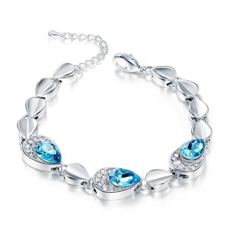 Bracelet De Mode En Cristal De Mosaïque D'alliage De Simplicité Étincelante Exquise