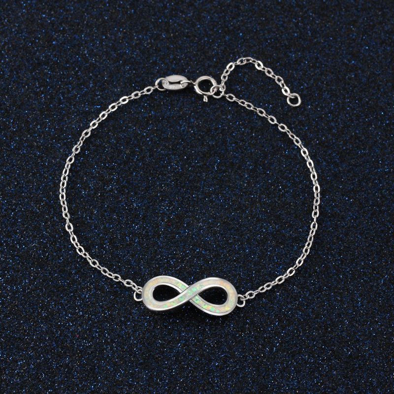 Bracelet Opale À Breloque Infini Pour Femme En Argent Sterling 925