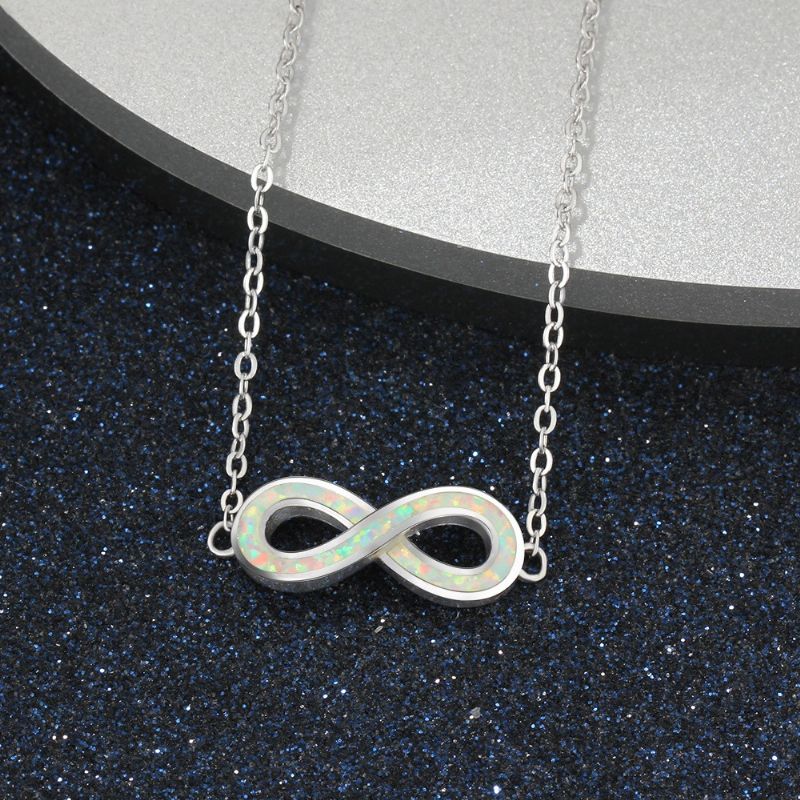 Bracelet Opale À Breloque Infini Pour Femme En Argent Sterling 925