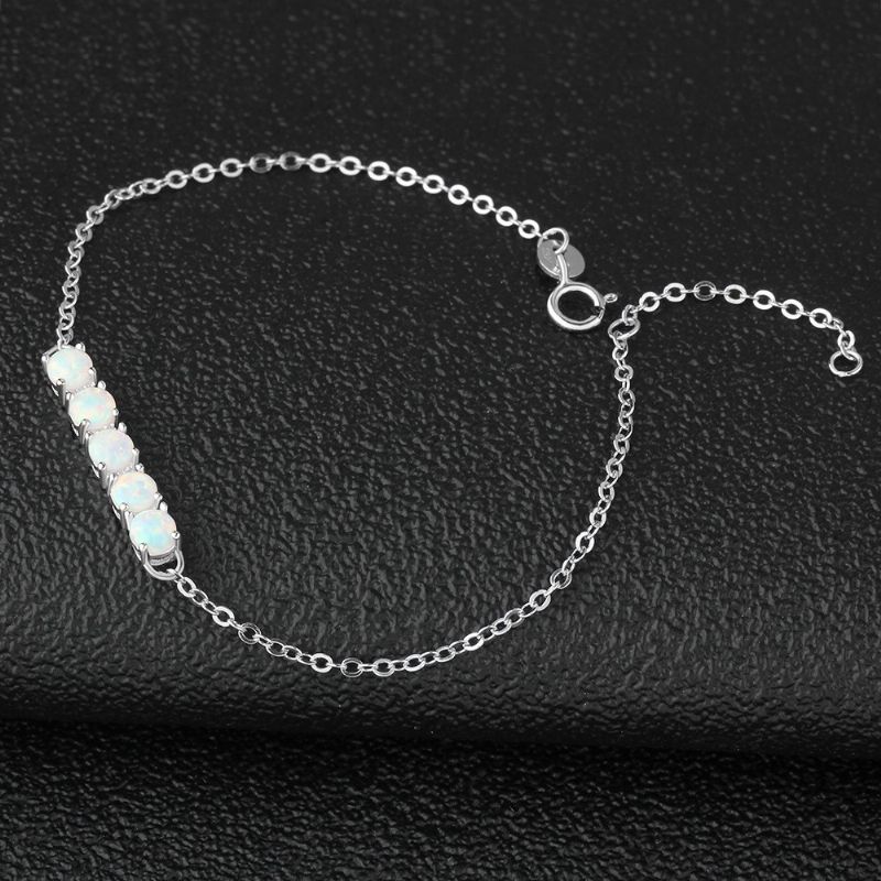 Bracelet Opale À Breloque Swing Pour Femme En Argent Sterling 925