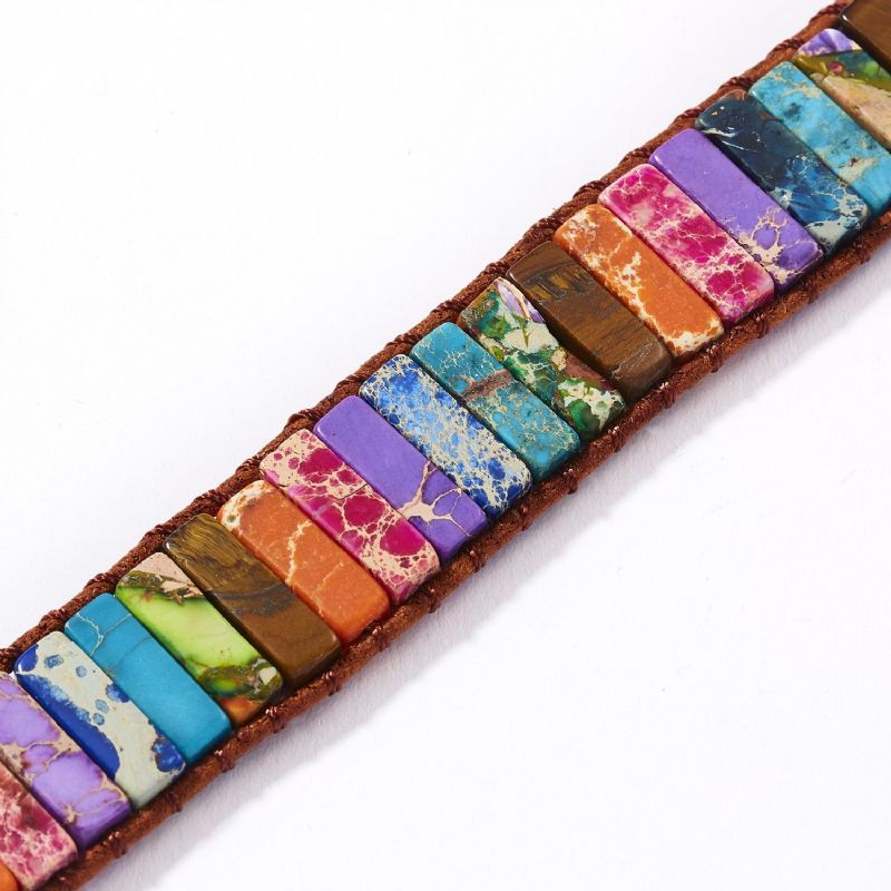 Bracelet En Pierre Arc-en-ciel Unique Pour Femme