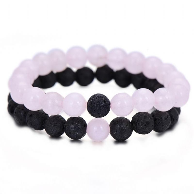 Bracelets De Distance De Lave Rose