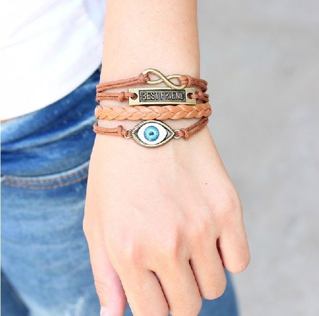 Evil Eye "have Mutual Affinity" Nouveau Bracelet Rétro Mode