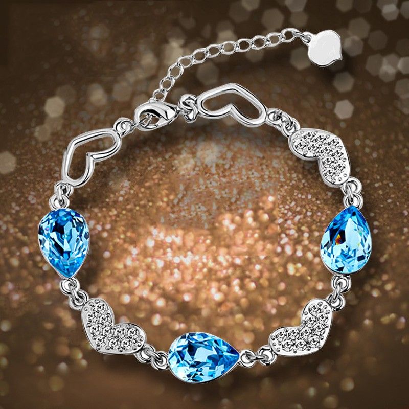 Nouveau Bracelet De Femme Sorcier Bleu En Mosaïque Gracieuse Et Élégante À La Main