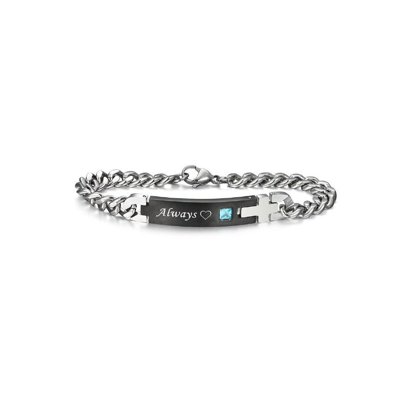 Toujours Et Pour Toujours Bracelets De Couples En Acier Inoxydable Assortis (prix Pour Une Paire)