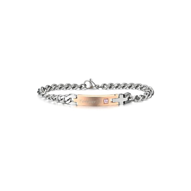 Toujours Et Pour Toujours Bracelets De Couples En Acier Inoxydable Assortis (prix Pour Une Paire)