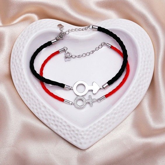 "you Are In My Heart" Bracelets D'amoureux En Argent Sterling 925 De Style Coréen Romantique (prix Pour Une Paire)